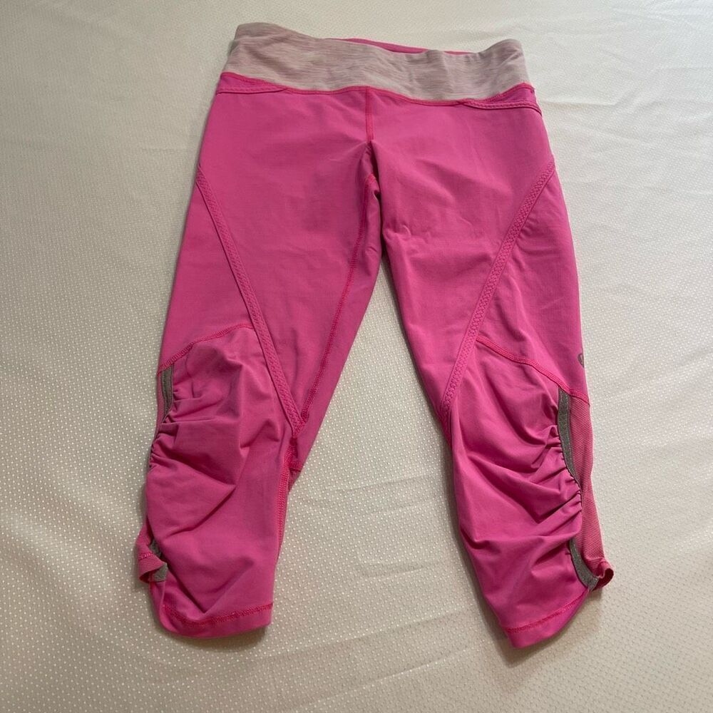 Lululemon Run Pace Crop Leggings Wee Are From Space Parfait Pink Size 4